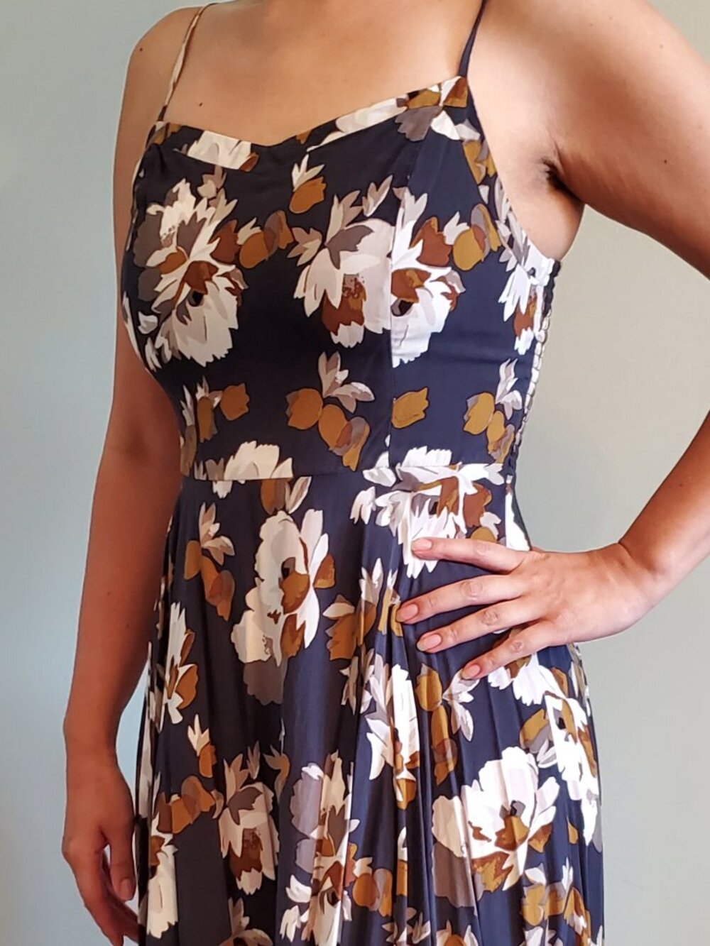 Old Navy Floral Navy Midi Dress